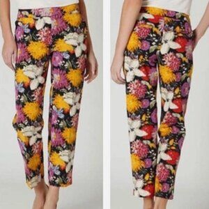 Anthropologie Elevenses Bold Floral Trousers Pants Bohemian Boho Chic size 6